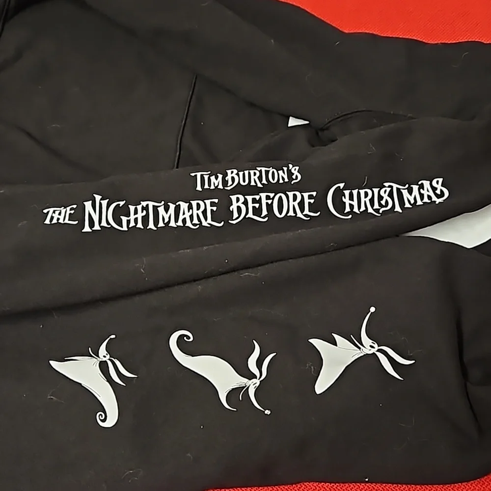 Tim Burton's The Nightmare Before Christmas hoodie Lg. Jack sleeve detail UNISEX - Picture 8 of 8